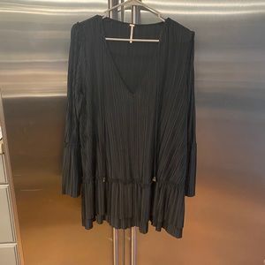 Free People size xs black silk tunic